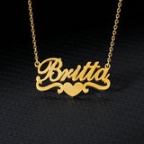 Personalized Heart Name Necklace Stainless Steel Plated Jewelry