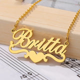 Personalized Heart Name Necklace Stainless Steel Plated Jewelry