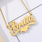 Personalized Heart Name Necklace Stainless Steel Plated Jewelry