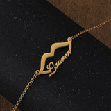 Sexy lips Shape Name Necklace Stainless Steel Personalized Pendants