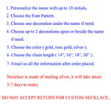 Personalized Name Necklace 925-Silver Stainless Steel Any Letters Arabic Women