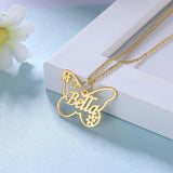 Butterfly Choker Stainless Steel Name Necklace: Personalized Jewelry