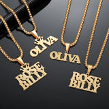 Personalized Name Necklace 18K Gold-Plated Stainless Steel