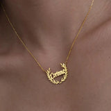 Custom Name Necklaces For Women Personalized Name Necklace With Leaf Choker