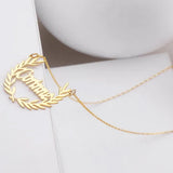 Custom Name Necklaces For Women Personalized Name Necklace With Leaf Choker