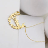 Custom Name Necklaces For Women Personalized Name Necklace With Leaf Choker