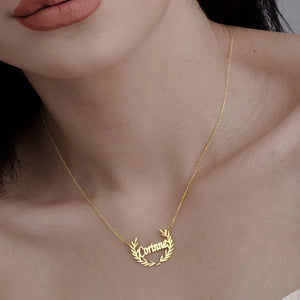 Custom Name Necklaces For Women Personalized Name Necklace With Leaf Choker