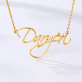 Custom Name Necklace Stainless Steel Cursive Font Choker Gift