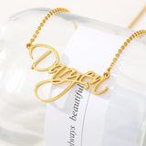 Custom Name Necklace Stainless Steel Cursive Font Choker Gift