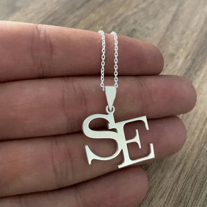 Personalised Men's Big Letter Couple Necklaces Pendant