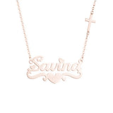 Personalised Stainless Steel Cross Pendant Necklace for Women