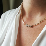 Personalized Stainless Steel Name Necklace with Cubic Zircon Letters Pendant