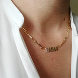 Personalized Stainless Steel Name Necklace with Cubic Zircon Letters Pendant