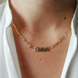 Personalized Stainless Steel Name Necklace with Cubic Zircon Letters Pendant