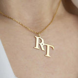 Personalized Stainless Steel Name Necklace with Initial Letter Pendant