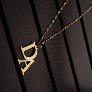 Personalized Stainless Steel Name Necklace with Initial Letter Pendant
