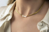 Personalized Name Necklace with Cuban Chain for Women