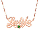 Personalized Name Necklace with Birthstone for Women