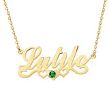 Personalized Name Necklace with Birthstone for Women