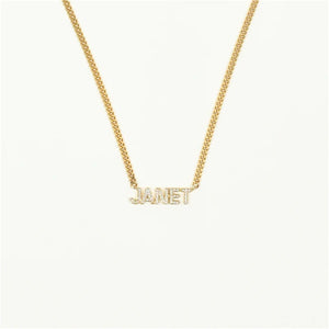 Personalised Diamond Letter Necklace Stainless Steel Pendant