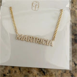 Personalised Diamond Letter Necklace Stainless Steel Pendant