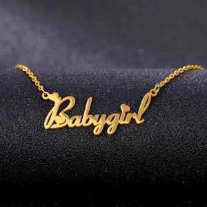 Personalized Heart Name Necklace Stainless Steel Pendant