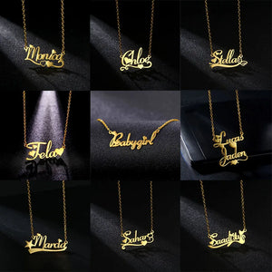 Personalized Heart Name Necklace Stainless Steel Pendant