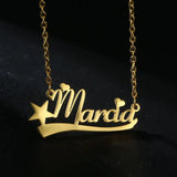 Personalized Heart Name Necklace Stainless Steel Pendant