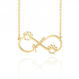 Custom Paw Infinity Necklace Stainless Steel Choker Pendant Chain