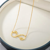 Custom Paw Infinity Necklace Stainless Steel Choker Pendant Chain