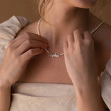 Custom Name Pearl Chain Necklace for Women Men Silver Stainless Steel