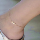 Name Pendant Anklet Stainless Steel Ankle Chain Charm Beach Jewelry