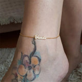 Name Pendant Anklet Stainless Steel Ankle Chain Charm Beach Jewelry