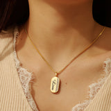 Personalized Mother's Name Necklace Stainless Steel 18K Plated Box Chain