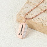 Personalized Mother's Name Necklace Stainless Steel 18K Plated Box Chain