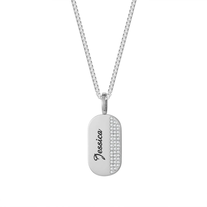 Personalized Mother's Name Necklace Stainless Steel 18K Plated Box Chain
