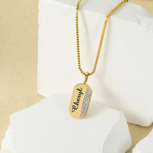 Personalized Mother's Name Necklace Stainless Steel 18K Plated Box Chain