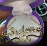 Personalized Crown Diamond Choker Necklace - Custom Name Pendant