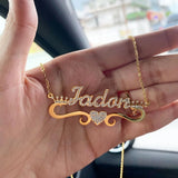 Personalized Crown Diamond Choker Necklace - Custom Name Pendant