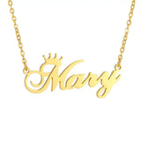 Personalized Name Pendant Necklace Stainless Steel Charm Choker