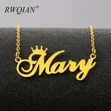 Personalized Name Pendant Necklace Stainless Steel Charm Choker