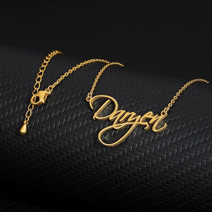 Name Pendants Necklaces for Women Personalized Cursive Choker Necklace
