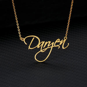 Name Pendants Necklaces for Women Personalized Cursive Choker Necklace