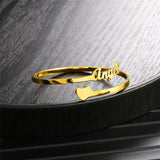 Personalized Heart Open Bangles Stainless Steel Women&rsquo;s Jewelry