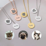 Pet Dog Cat Head Photo Necklaces Stainless Steel Necklace Pendant