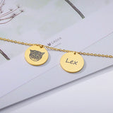 Pet Dog Cat Head Photo Necklaces Stainless Steel Necklace Pendant