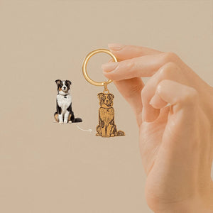 Personalized Pet Photo Men Keychain - Small Dogs Pendant