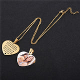 Name Photo Heart Necklace Personalized Nameplate Silver Necklaces for Women