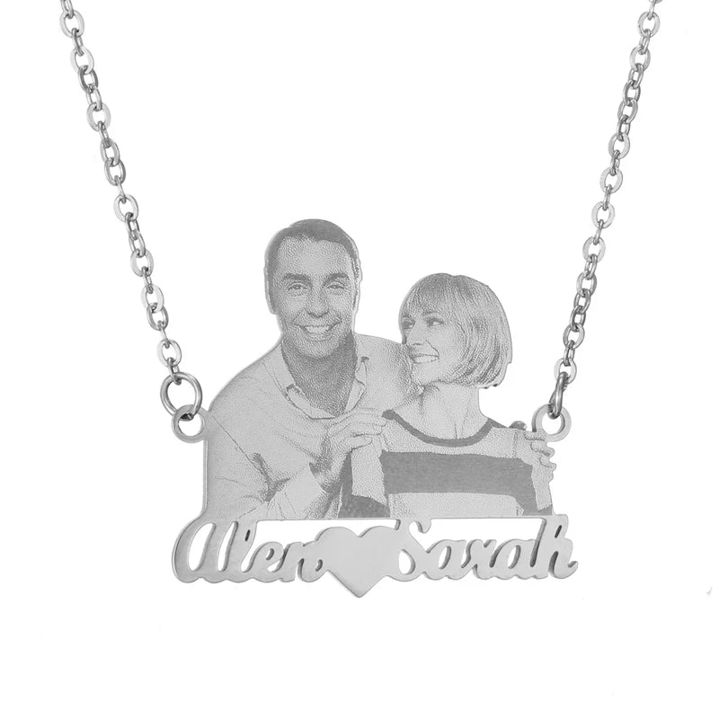 Personalized Stainless Steel Couple Family Pendant Necklace