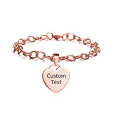 Personalized Heart Bracelet Stainless Steel Charm Jewelry